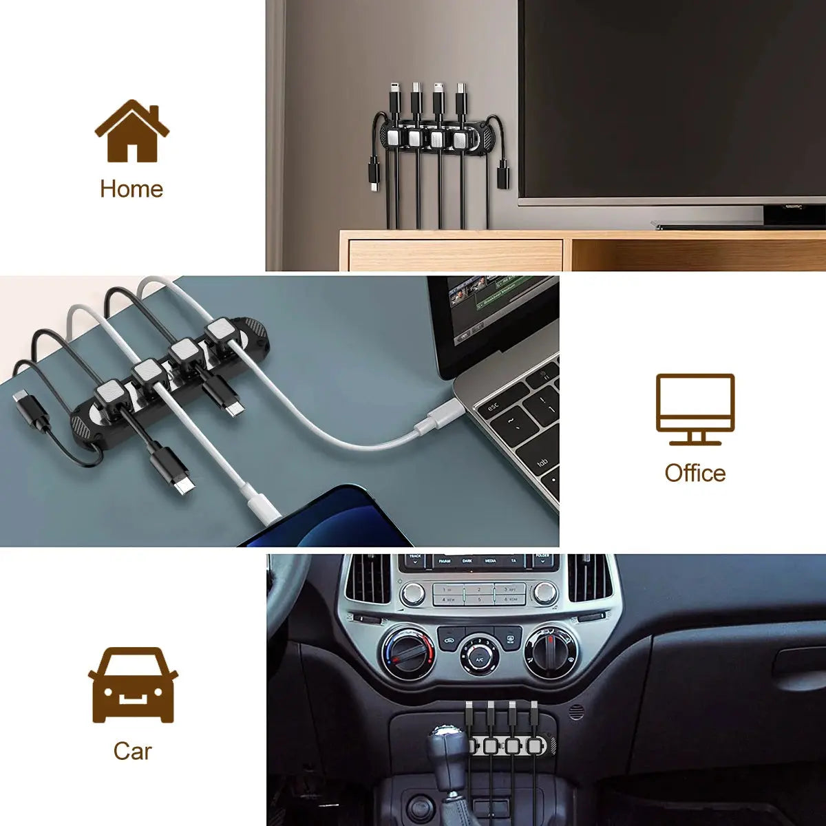 Cable Organizer Cable USB Management Magnetic Cable Clips Wire Clamps Power Cord Holder for Mouse Headphone Keyboard Headset My Store
