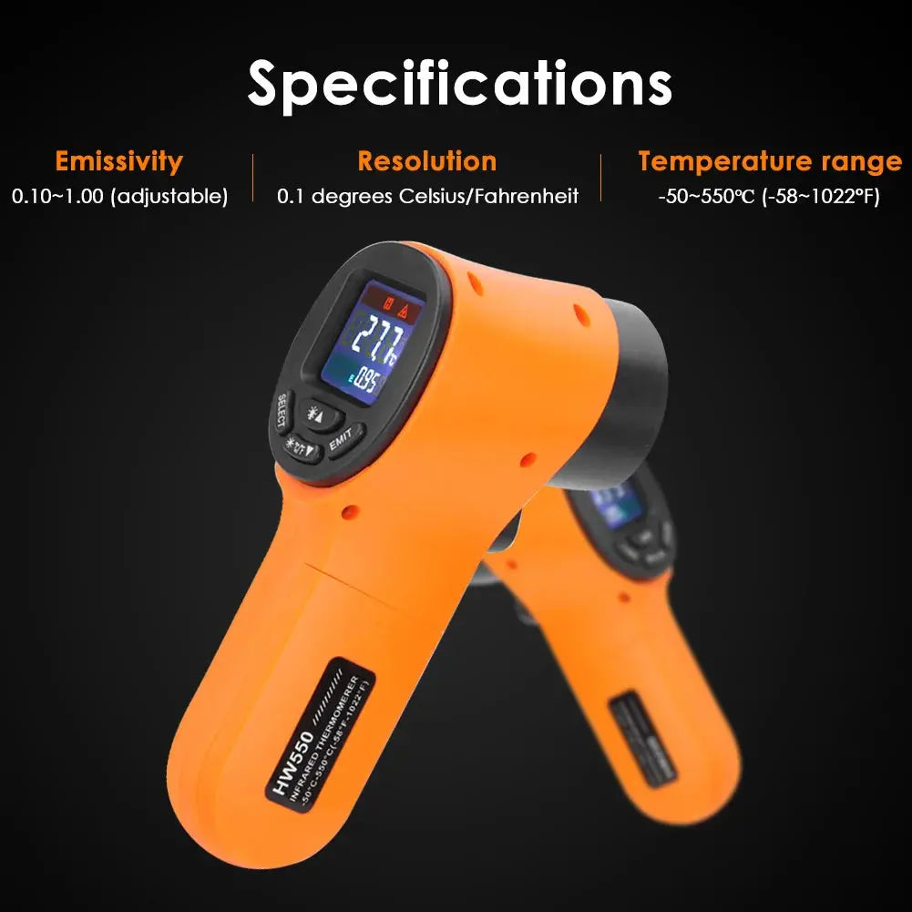 Digital Infrared Thermometer -50~600℃ GM320/GM320S/HW600/HW550 LCD Display Contactless Thermometer Pyrometer IR Laser Point My Store