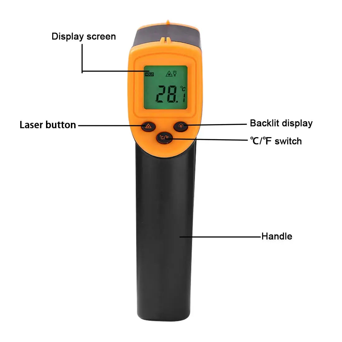 Digital Infrared Thermometer -50~600℃ GM320/GM320S/HW600/HW550 LCD Display Contactless Thermometer Pyrometer IR Laser Point My Store
