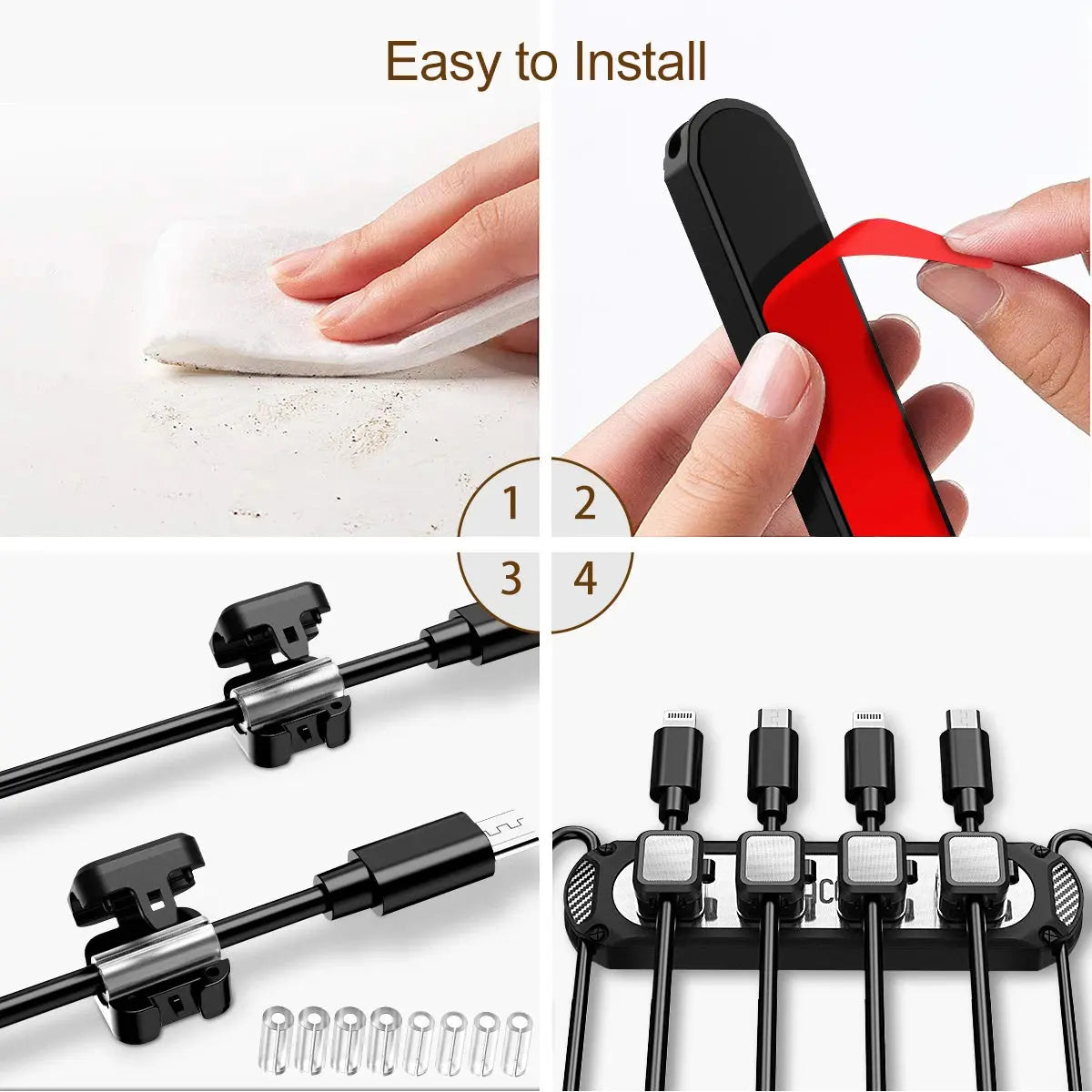 Cable Organizer Cable USB Management Magnetic Cable Clips Wire Clamps Power Cord Holder for Mouse Headphone Keyboard Headset My Store