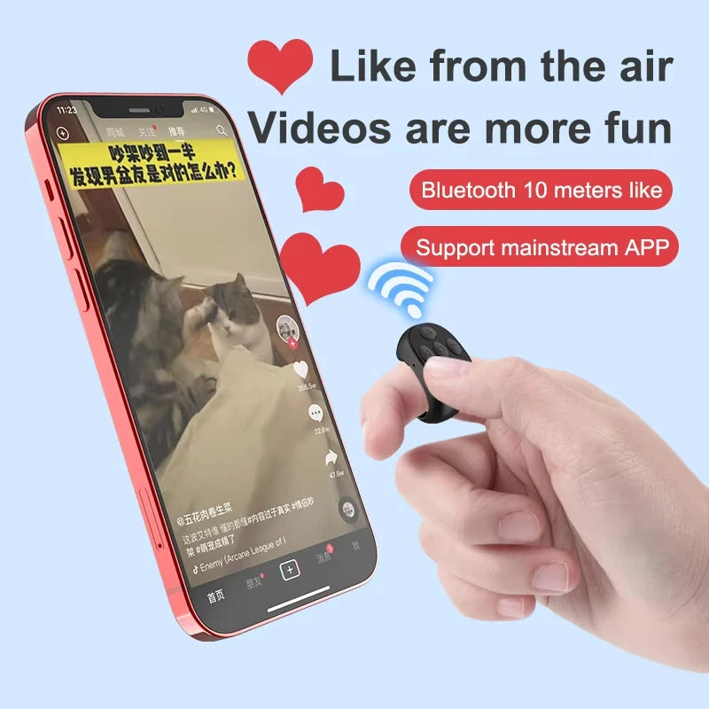 Smart Fingertip Ring Remote Control Mouse Wireless Bluetooth Mobile Selfie Mice Selfie Video Automatic Page Turner Browsing Vital Gadget