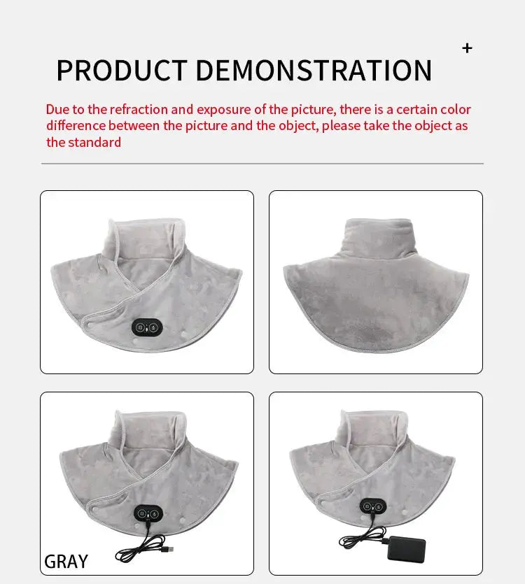 Electric Heating Shoulder Neck Pad Cervical Wrap Three Gear Thermal Compress Massager Vibration Shawl Warm Back Tool Relax Brace My Store