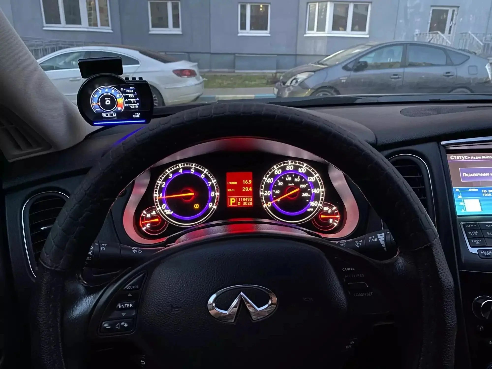 Newest A501 OBD2 Car Head Up Display HUD Smart Car Water&Oil temp Turbo RPM Gauge Digital Odometer Security Alarm Auto Meter My Store