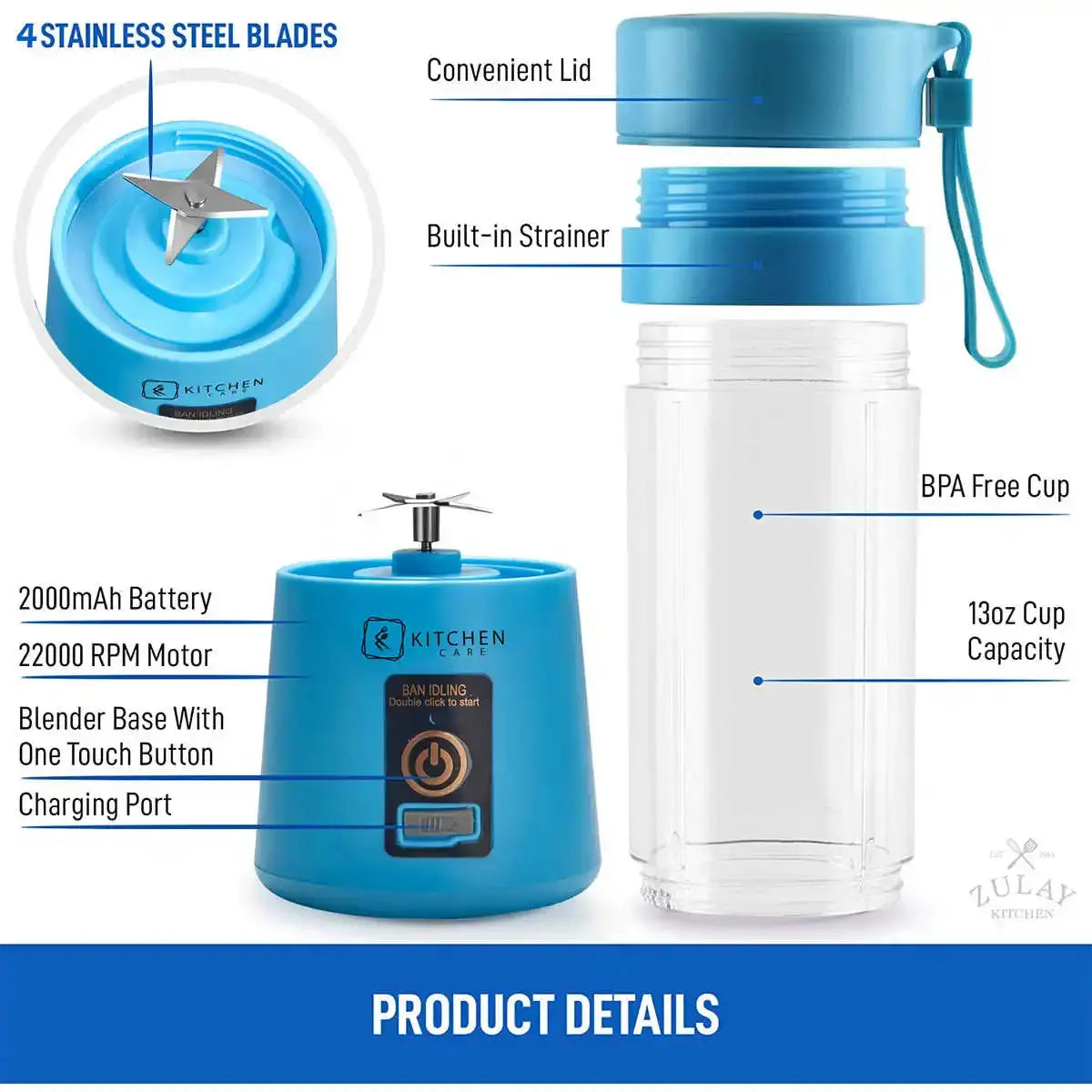 Portable Fruit Juice Blenders Summer Personal Electric Mini Bottle Home USB 4 Blades Juicer Cup Machine For Kitchen My Store