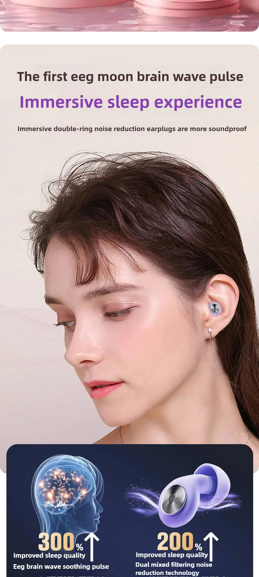 Noise-canceling sleep earbuds don't hurt to wear for a long time, noise-canceling silicone small ear canal earbuds My Store