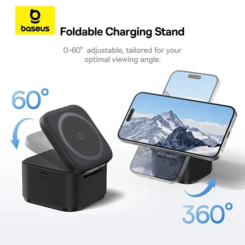 Baseus 3 in 1 25W Magnetic Wireless Charger Stand 15W Fast Wireless Charging Desktop Dock Station For iPhone16 15 14 13 Airpod My Store
