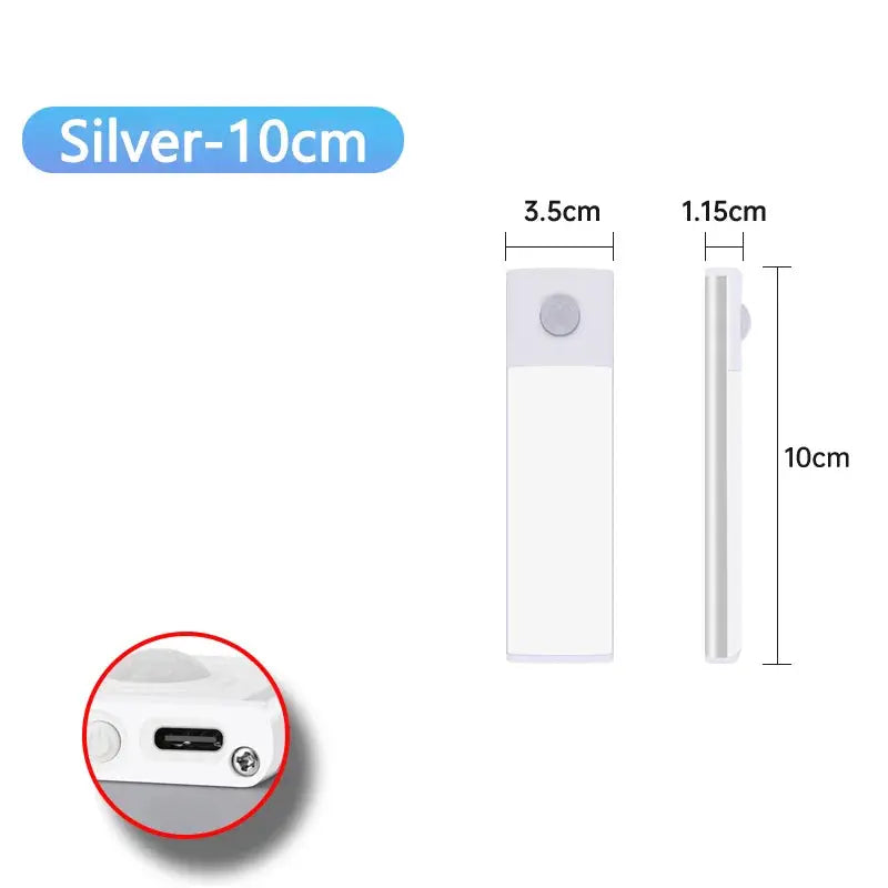 Motion Sensor Night Light USB Rechargeable Wireless Lamp Under Cabinet Led Lights for Kitchen Cabinet Bedroom Wardrobe Lighting My Store