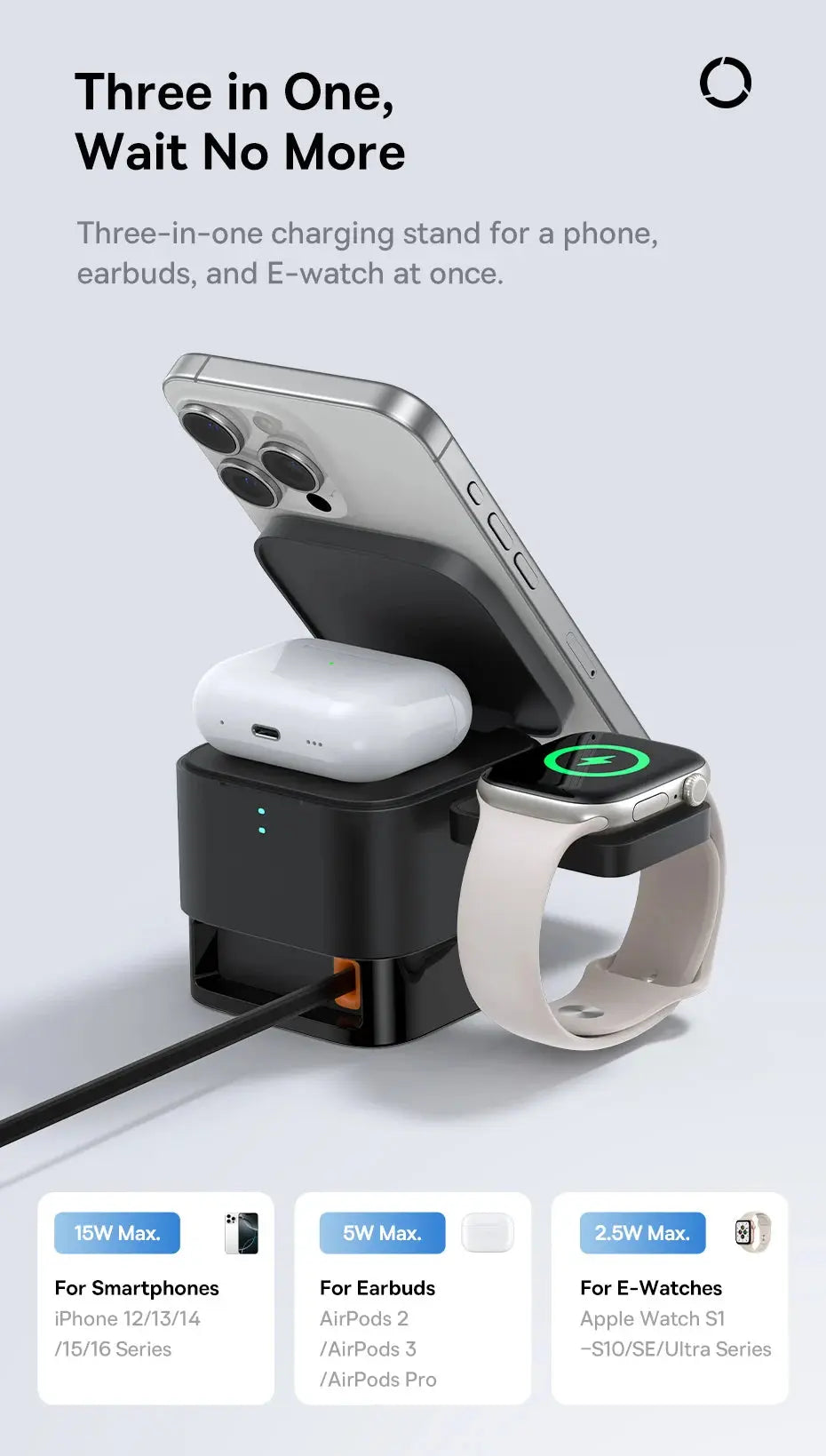 Baseus 3 in 1 25W Magnetic Wireless Charger Stand 15W Fast Wireless Charging Desktop Dock Station For iPhone16 15 14 13 Airpod My Store