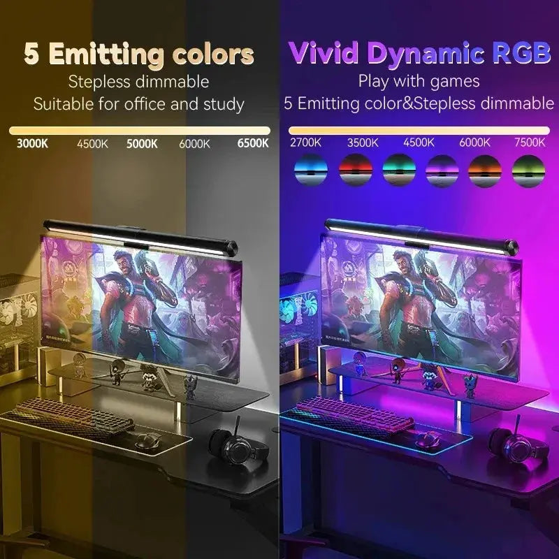 RGB LED Desk Lamp Dimmable Office Computer Eye-caring Table Lamps for Study Reading Screen Monitor Hanging Light Bar My Store