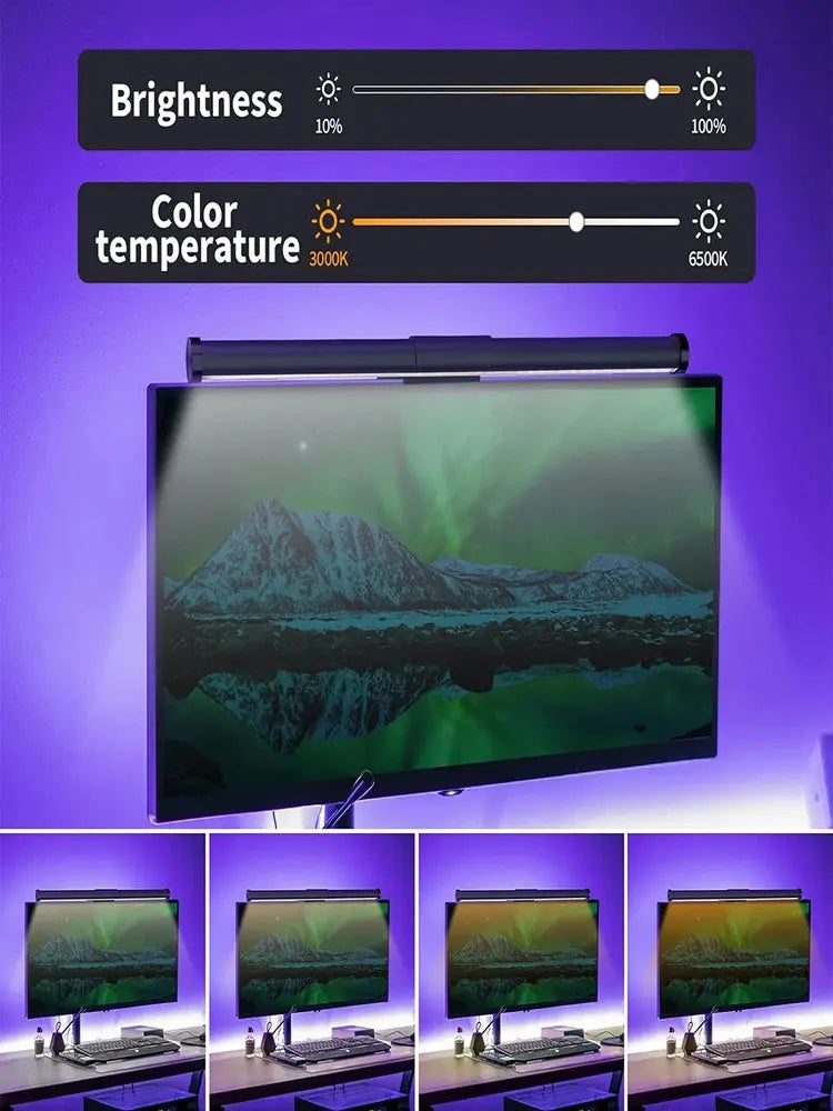 RGB LED Desk Lamp Dimmable Office Computer Eye-caring Table Lamps for Study Reading Screen Monitor Hanging Light Bar My Store