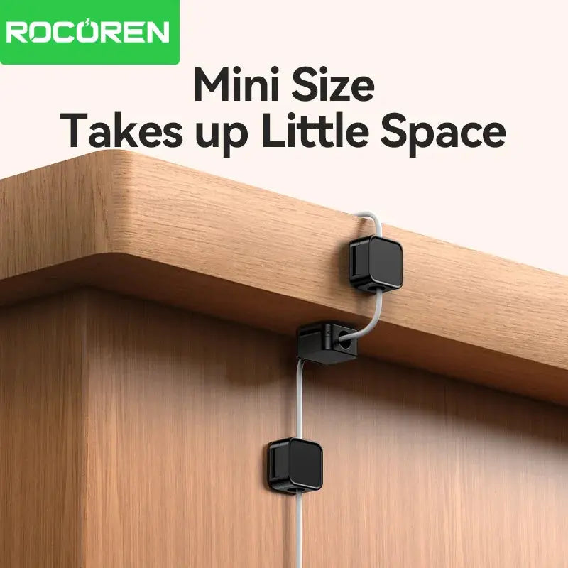 Rocoren Magnetic Cable Organizer Holder Cable Smooth Adjustable Cord Holder Under Desk Cable Management Wire Keeper Cable Clips My Store