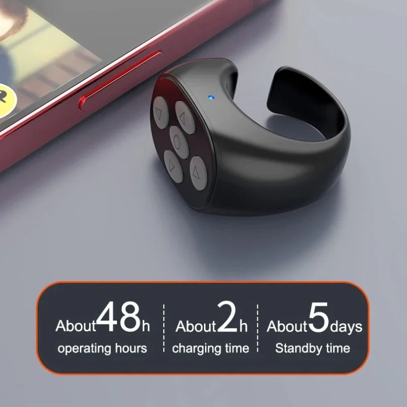 Smart Fingertip Ring Remote Control Mouse Wireless Bluetooth Mobile Selfie Mice Selfie Video Automatic Page Turner Browsing Vital Gadget