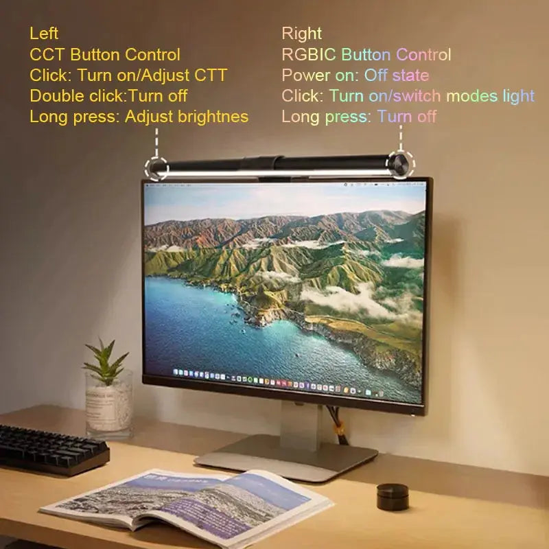 RGB LED Desk Lamp Dimmable Office Computer Eye-caring Table Lamps for Study Reading Screen Monitor Hanging Light Bar My Store