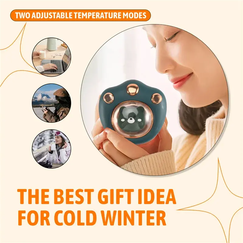 A23E-Portable Hand Warmer 2400Mah USB Charge Power Bank Rechargeable Mini Hand Warmer For Winter Outdoor Hiking My Store