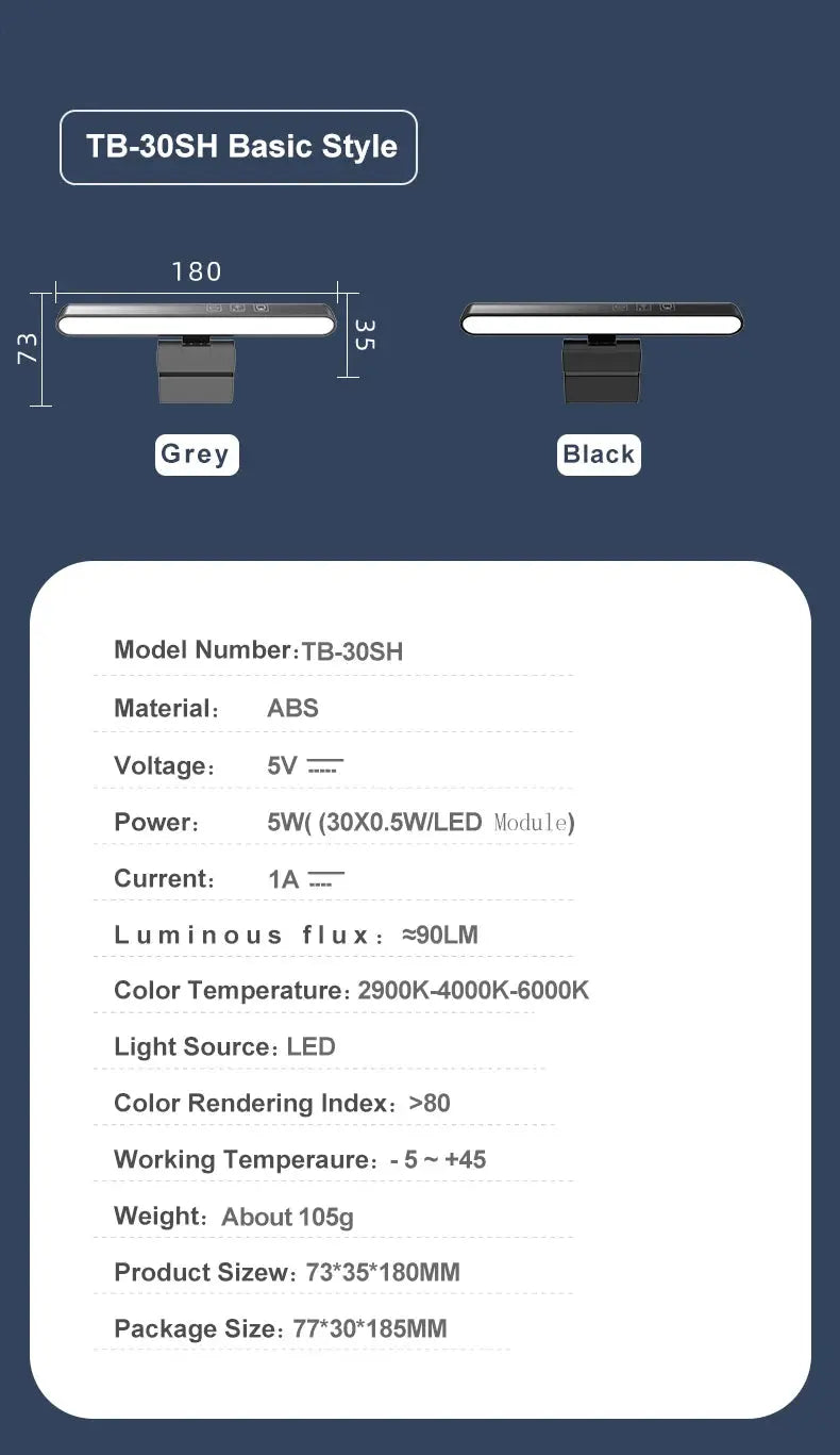 LED Computer Monitor Light Bar For Learning/Reading/Work Dimming Night Lighting Display Screen Hanging Lamp Eye Protection Lamp My Store