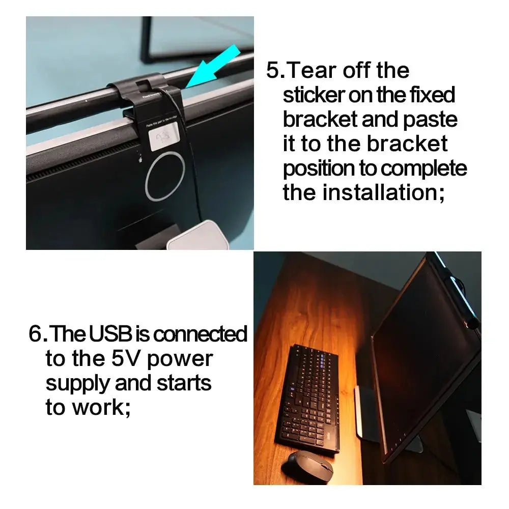 RGB LED Desk Lamp Dimmable Office Computer Eye-caring Table Lamps for Study Reading Screen Monitor Hanging Light Bar My Store