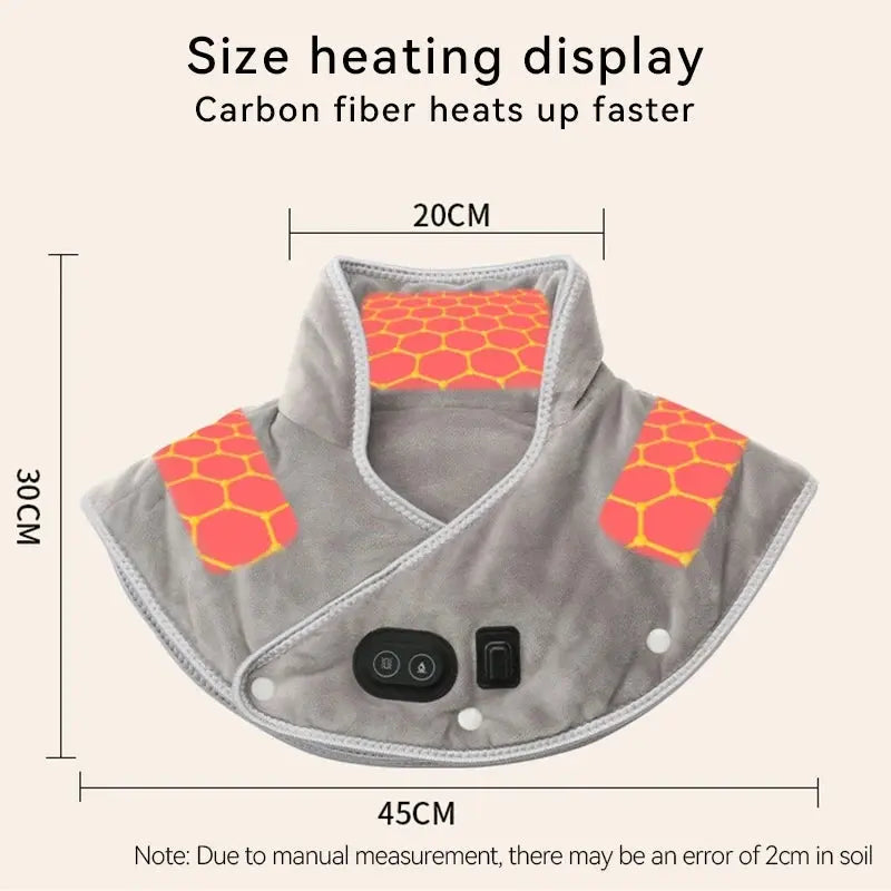 Electric Heating Shoulder Neck Pad Cervical Wrap Three Gear Thermal Compress Massager Vibration Shawl Warm Back Tool Relax Brace My Store