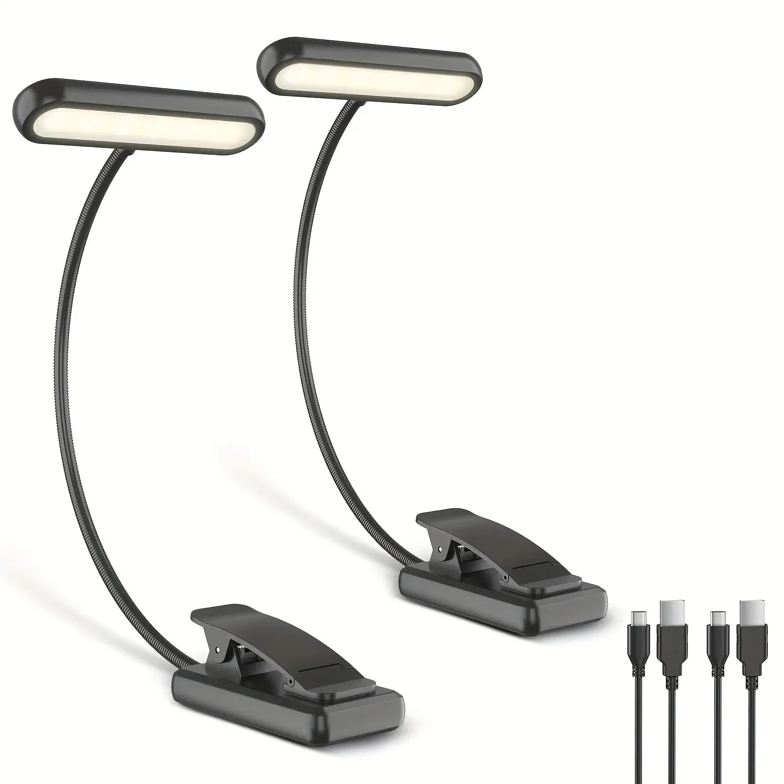 Portable Flexible Easy Clip Night Reading Lamp USB Rechargeable Reading Light 3Colors Warm Cool White Daylight Book Lamp My Store