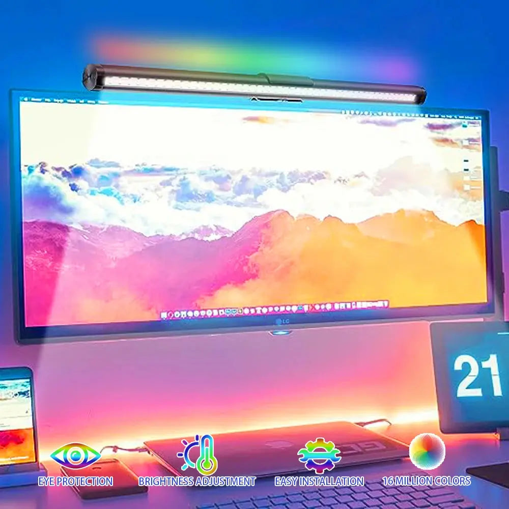 RGB LED Desk Lamp Dimmable Office Computer Eye-caring Table Lamps for Study Reading Screen Monitor Hanging Light Bar My Store