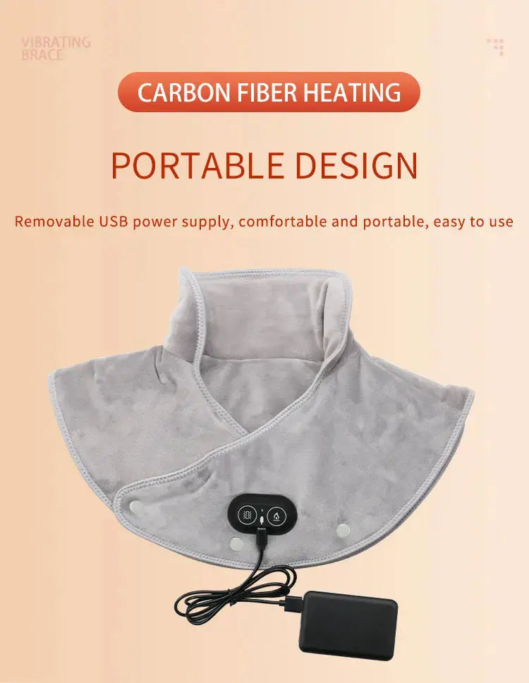 Electric Heating Shoulder Neck Pad Cervical Wrap Three Gear Thermal Compress Massager Vibration Shawl Warm Back Tool Relax Brace My Store