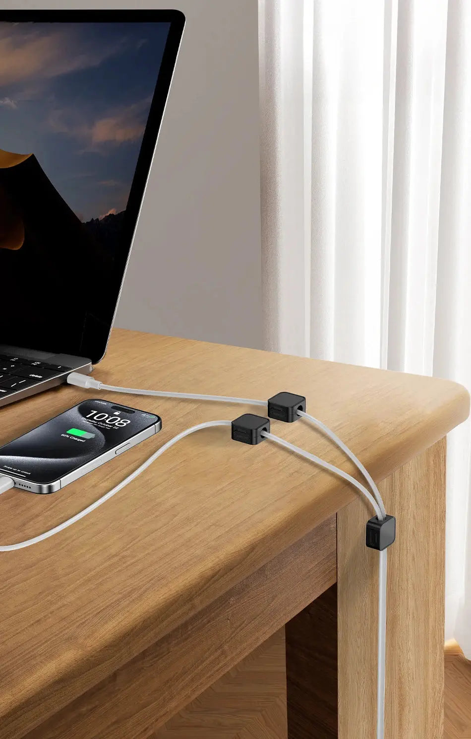 Rocoren Magnetic Cable Organizer Holder Cable Smooth Adjustable Cord Holder Under Desk Cable Management Wire Keeper Cable Clips My Store