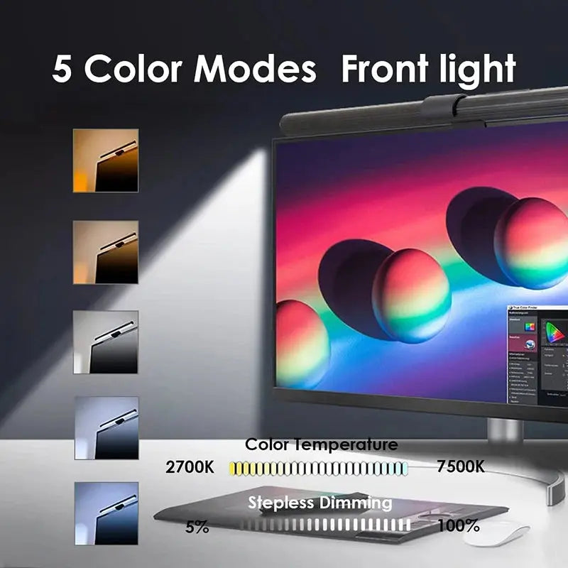 RGB LED Desk Lamp Dimmable Office Computer Eye-caring Table Lamps for Study Reading Screen Monitor Hanging Light Bar My Store