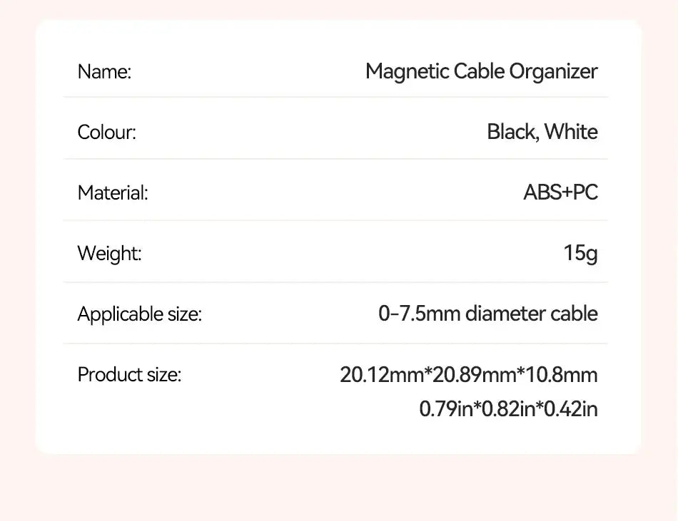 Rocoren Magnetic Cable Organizer Holder Cable Smooth Adjustable Cord Holder Under Desk Cable Management Wire Keeper Cable Clips My Store