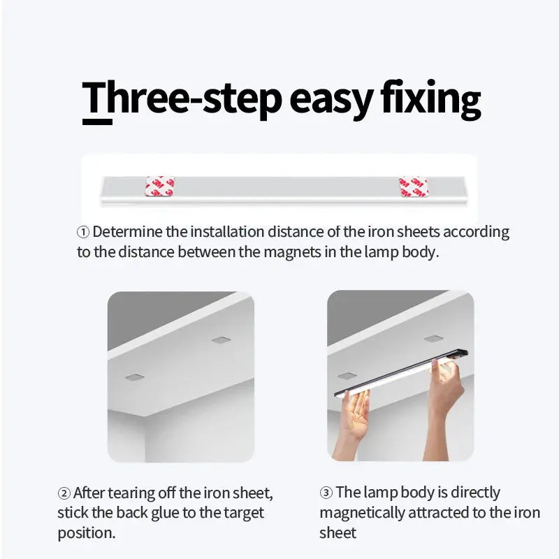 Motion Sensor Night Light USB Rechargeable Wireless Lamp Under Cabinet Led Lights for Kitchen Cabinet Bedroom Wardrobe Lighting My Store