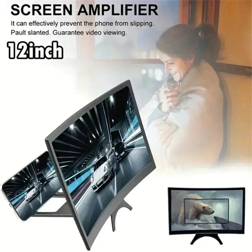 10/12 Inch/Phone Screen 3D HD Magnifier Movie Video Amplifier Holder Enlarger Screen Smart Phone Magnifying Curved Screen My Store