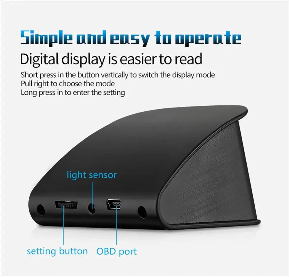 HUD P10 OBD2 Digital Car Head Up Display Speedometer Tachometer Battery Voltage Oil Pressure Coolant Temp Smart Car HUD Gauge My Store