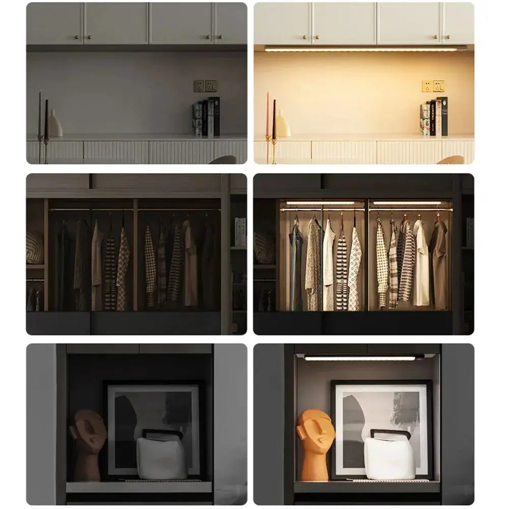 Motion Sensor Night Light USB Rechargeable Wireless Lamp Under Cabinet Led Lights for Kitchen Cabinet Bedroom Wardrobe Lighting My Store