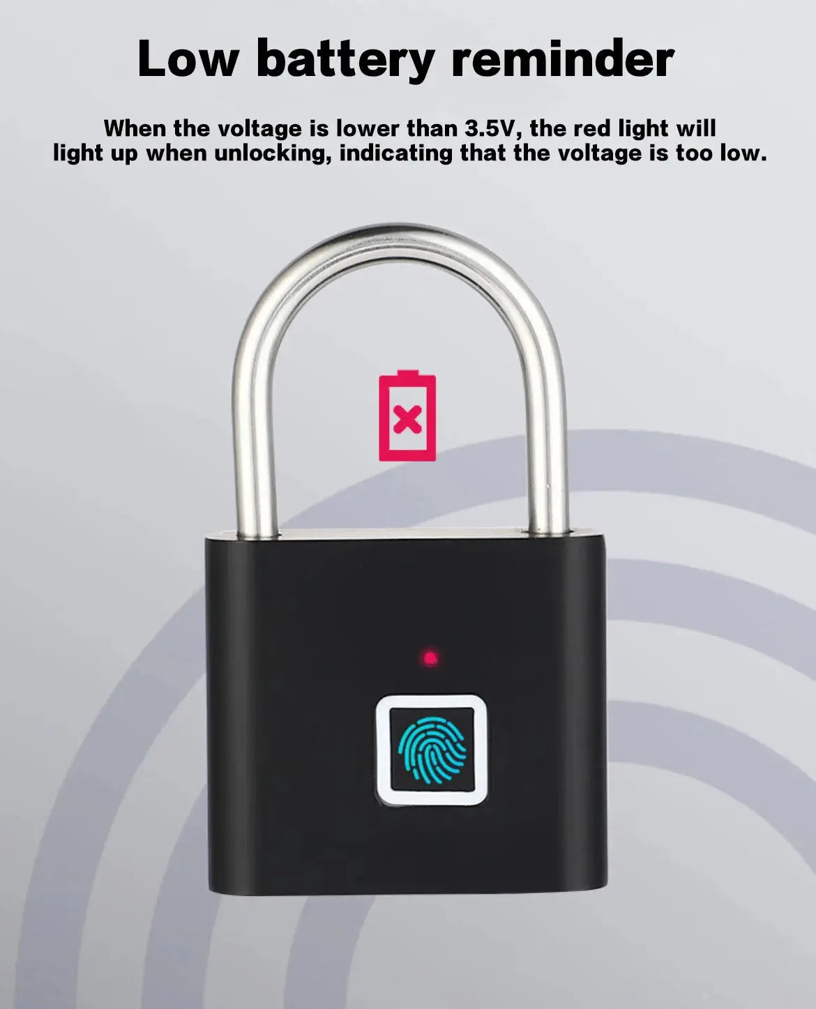 CDOK P2 fingerprint padlock, built-in rechargeable battery, outdoor waterproof, easy to use My Store