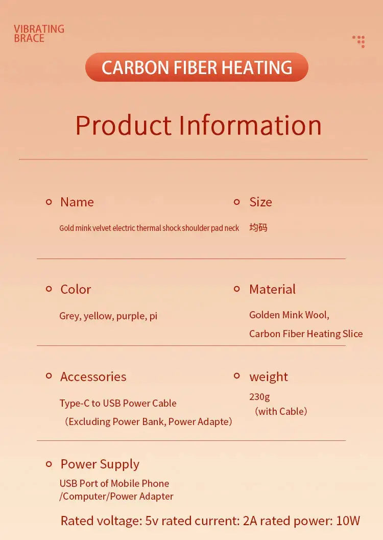Electric Heating Shoulder Neck Pad Cervical Wrap Three Gear Thermal Compress Massager Vibration Shawl Warm Back Tool Relax Brace My Store