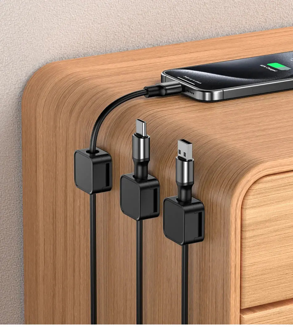 Rocoren Magnetic Cable Organizer Holder Cable Smooth Adjustable Cord Holder Under Desk Cable Management Wire Keeper Cable Clips My Store