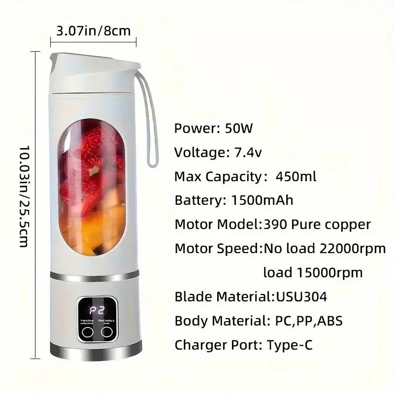 Electric Juicing Cup Portable Wireless Fruit Blender Mini Multifunctional Kitchen Juicer USB Charging Outdoor Juicing Cup My Store
