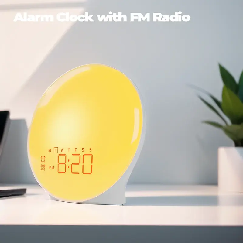 Wake Up Light Alarm Clock Sunrise/Sunset Simulation Digital Clock with Night Light FM Radio Desk Clocks Niditon My Store