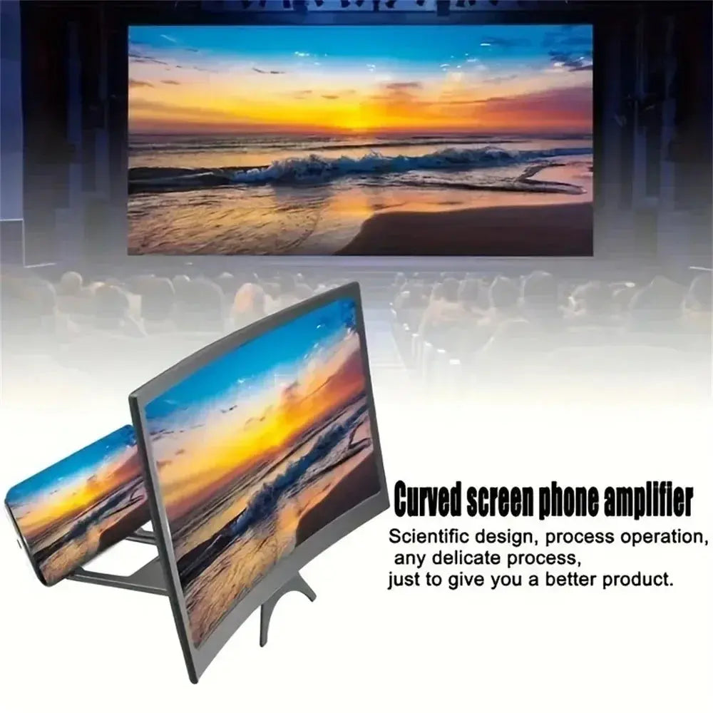 10/12 Inch/Phone Screen 3D HD Magnifier Movie Video Amplifier Holder Enlarger Screen Smart Phone Magnifying Curved Screen My Store