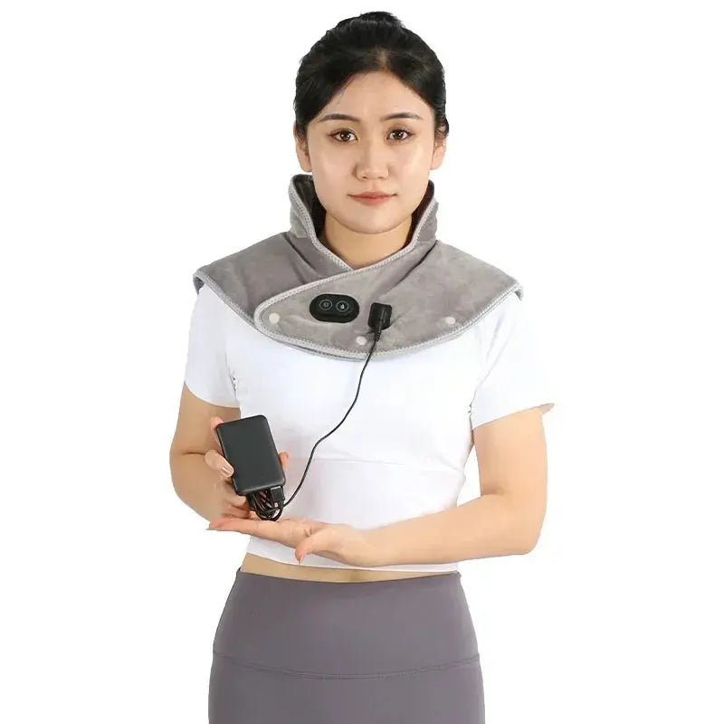 Electric Heating Shoulder Neck Pad Cervical Wrap Three Gear Thermal Compress Massager Vibration Shawl Warm Back Tool Relax Brace My Store