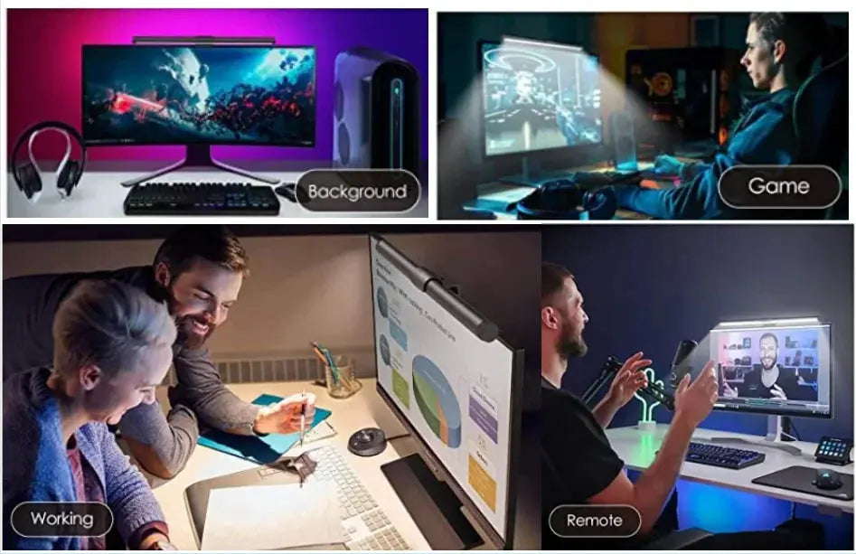 RGB LED Desk Lamp Dimmable Office Computer Eye-caring Table Lamps for Study Reading Screen Monitor Hanging Light Bar My Store