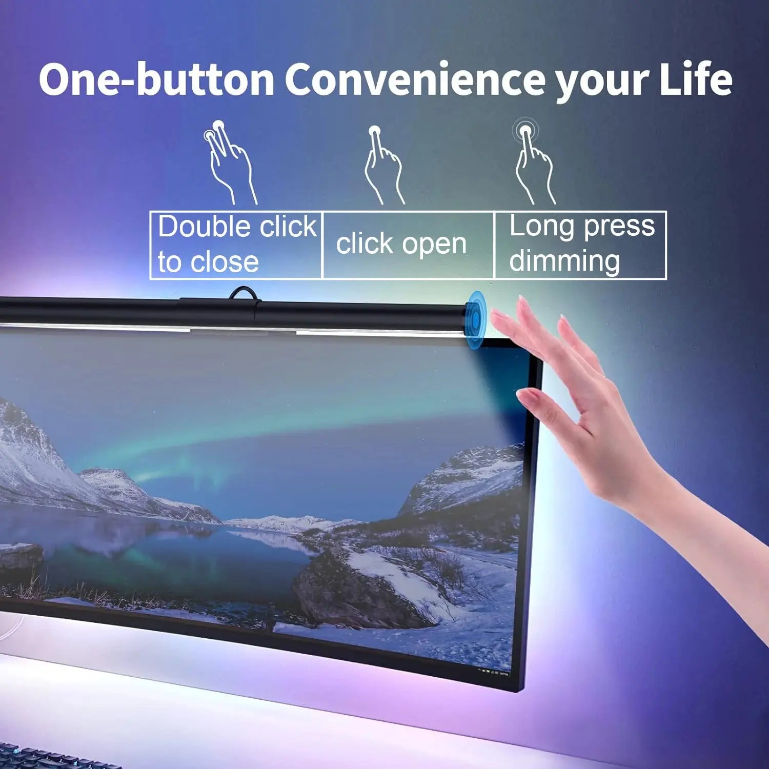 RGB LED Desk Lamp Dimmable Office Computer Eye-caring Table Lamps for Study Reading Screen Monitor Hanging Light Bar My Store