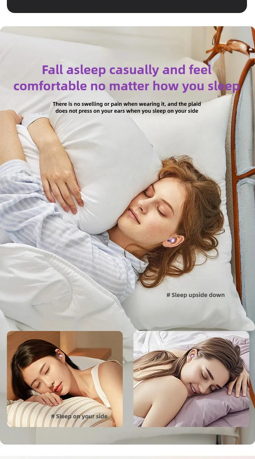 Noise-canceling sleep earbuds don't hurt to wear for a long time, noise-canceling silicone small ear canal earbuds My Store
