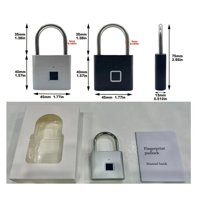 CDOK P2 fingerprint padlock, built-in rechargeable battery, outdoor waterproof, easy to use My Store