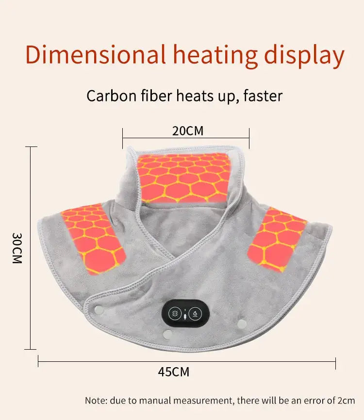 Electric Heating Shoulder Neck Pad Cervical Wrap Three Gear Thermal Compress Massager Vibration Shawl Warm Back Tool Relax Brace My Store