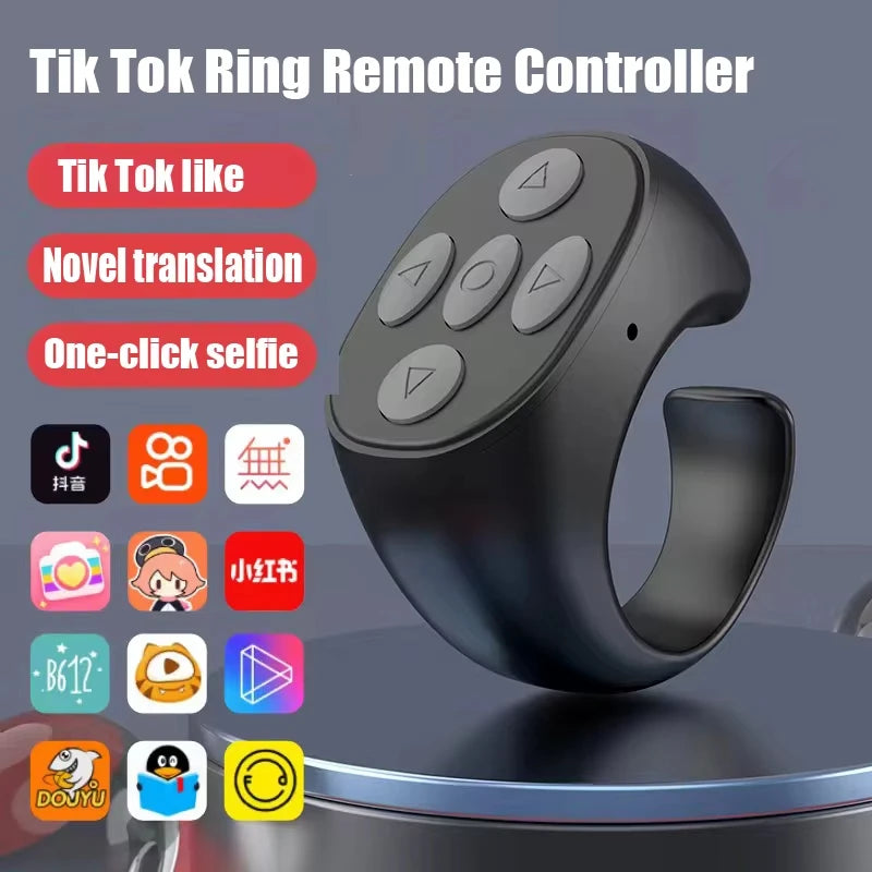 Smart Fingertip Ring Remote Control Mouse Wireless Bluetooth Mobile Selfie Mice Selfie Video Automatic Page Turner Browsing Vital Gadget