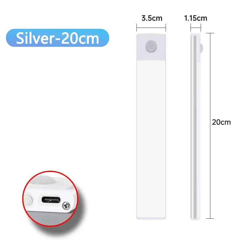 Motion Sensor Night Light USB Rechargeable Wireless Lamp Under Cabinet Led Lights for Kitchen Cabinet Bedroom Wardrobe Lighting My Store