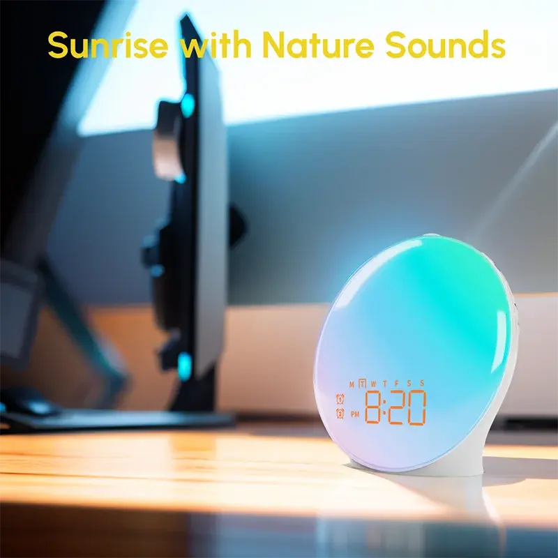Wake Up Light Alarm Clock Sunrise/Sunset Simulation Digital Clock with Night Light FM Radio Desk Clocks Niditon My Store