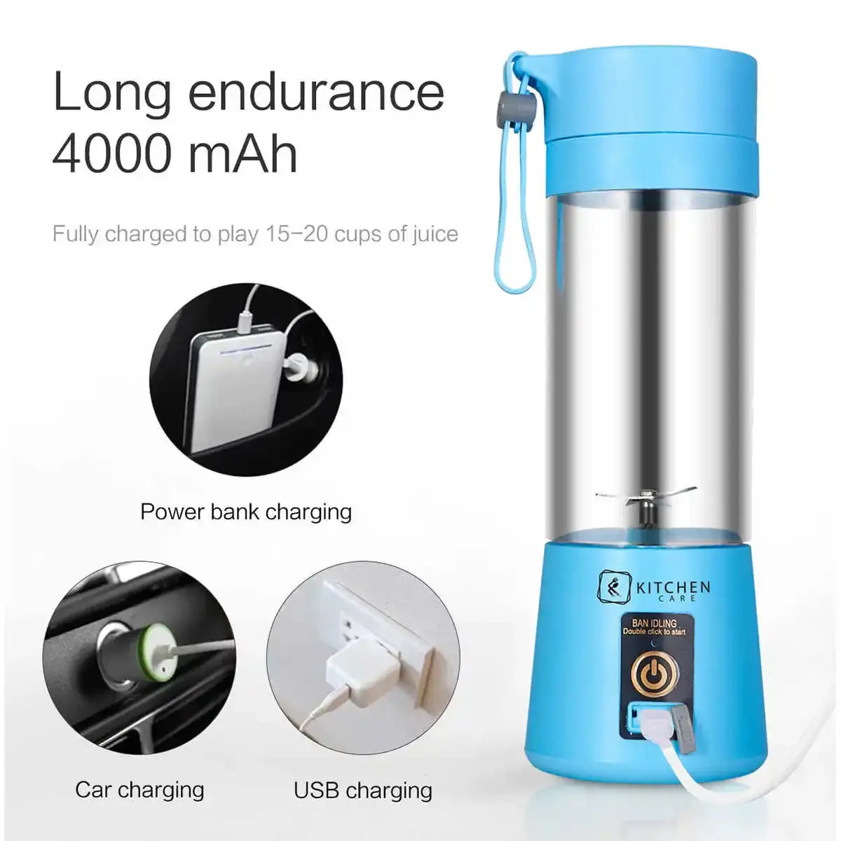 Portable Fruit Juice Blenders Summer Personal Electric Mini Bottle Home USB 4 Blades Juicer Cup Machine For Kitchen My Store