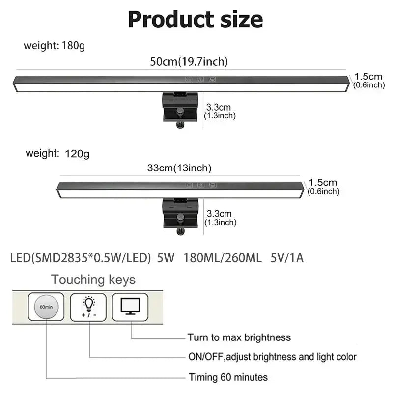 LED Computer Monitor Light Bar For Learning/Reading/Work Dimming Night Lighting Display Screen Hanging Lamp Eye Protection Lamp My Store
