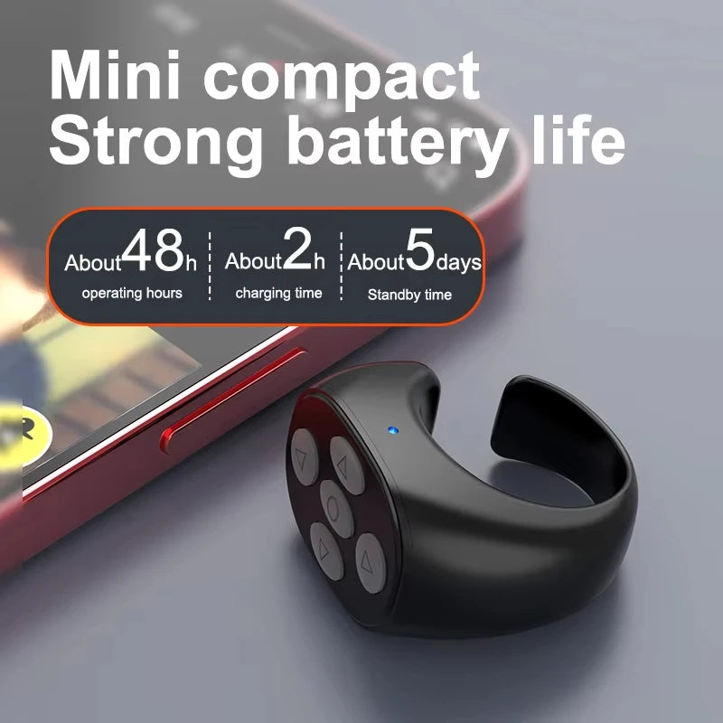 Smart Fingertip Ring Remote Control Mouse Wireless Bluetooth Mobile Selfie Mice Selfie Video Automatic Page Turner Browsing Vital Gadget